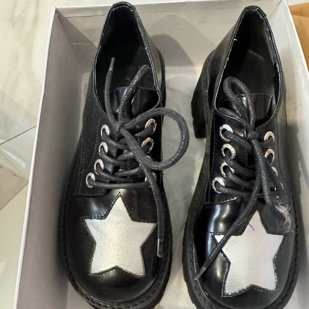 UNIF Black and Silver Excuse Platform Shoes